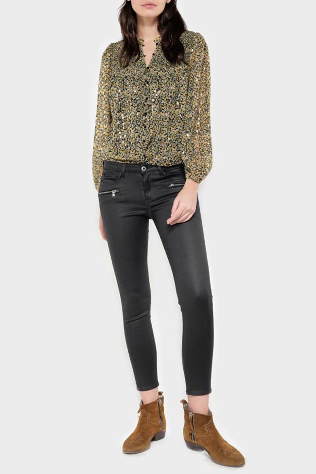 Power Skinny 7/8 jeans beschichtet schwarz Nr.0