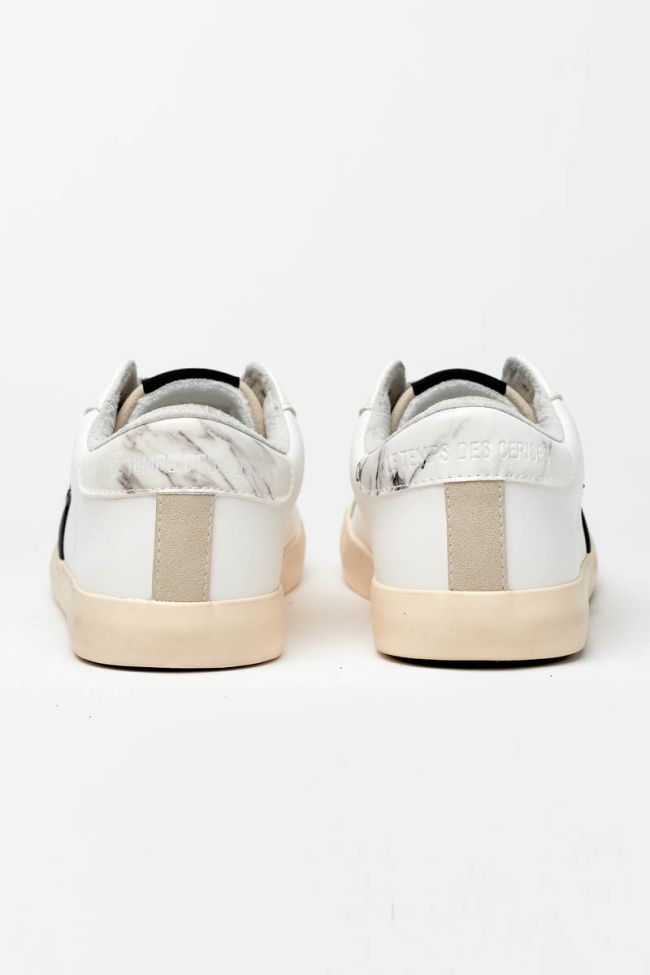 Weiße Soho-Sneakers mit schwarzem Blitz