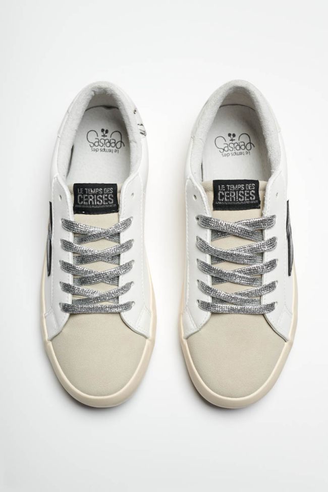 Weiße Soho-Sneakers mit schwarzem Blitz