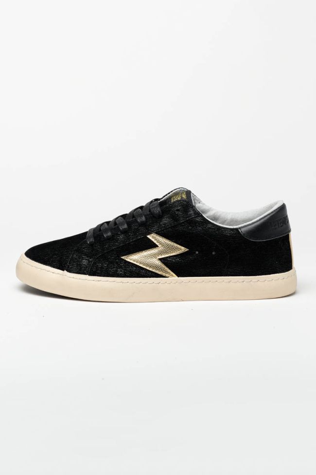 Sneakers Soho in Schwarz mit goldenem Blitz 