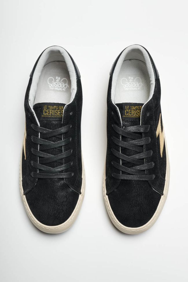 Sneakers Soho in Schwarz mit goldenem Blitz 