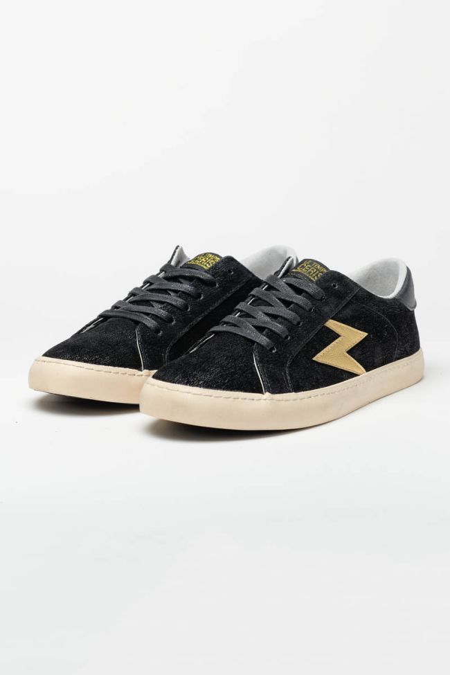 Sneakers Soho in Schwarz mit goldenem Blitz 