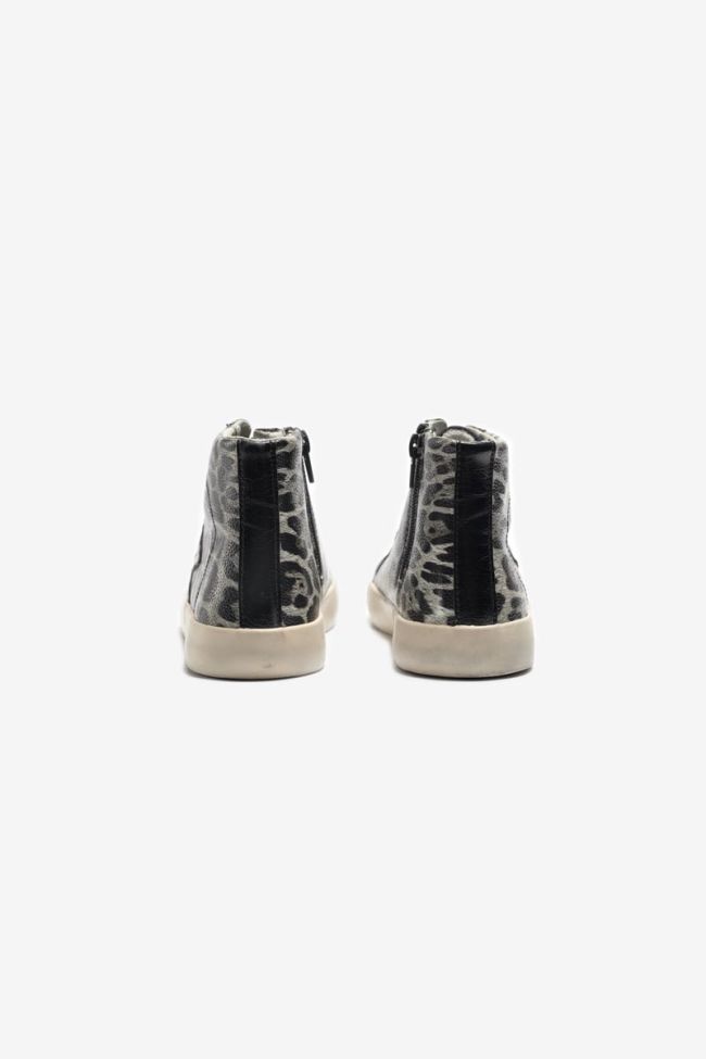 Sneakers High Soho mit Leopardenmuster in Schwarz und Grau