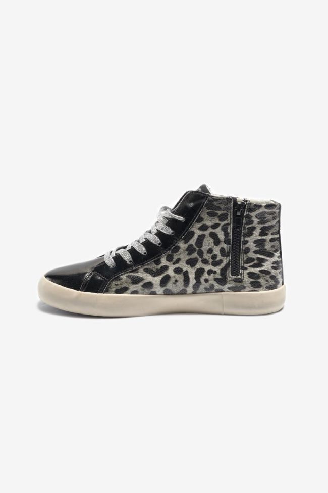 Sneakers High Soho mit Leopardenmuster in Schwarz und Grau