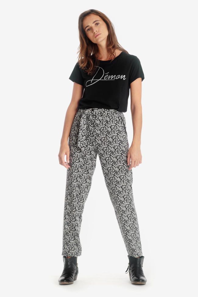 T-shirt Talia in schwarz