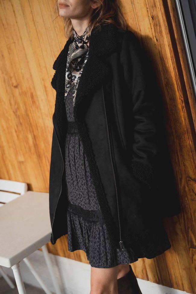 Mantel Orchy in schwarz