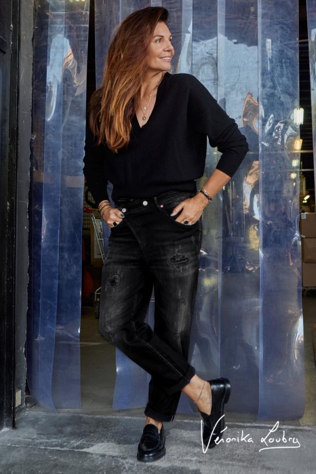 Mary black Jeans destroy schwarz Nr.1