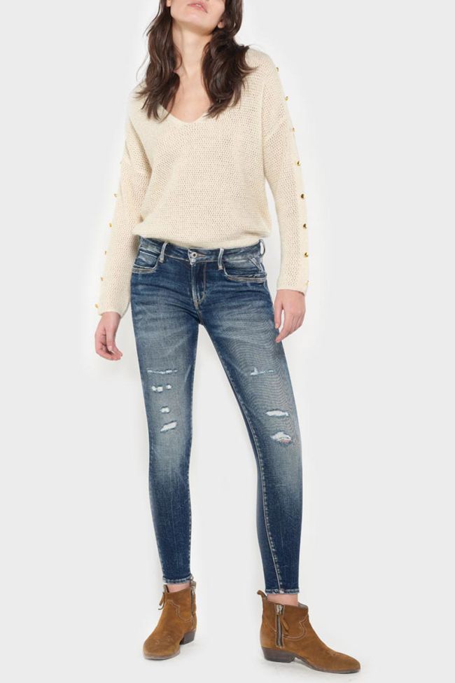 Tiapa Power Skinny 7/8 jeans destroy vintage blau Nr.2