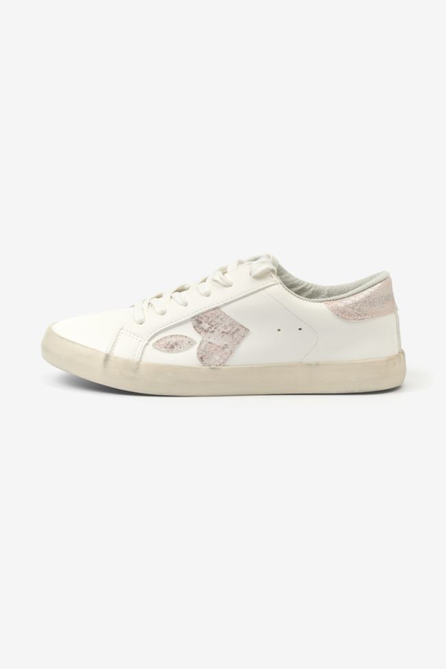 Sneakers Austin beige rosa mit Pythonmuster
