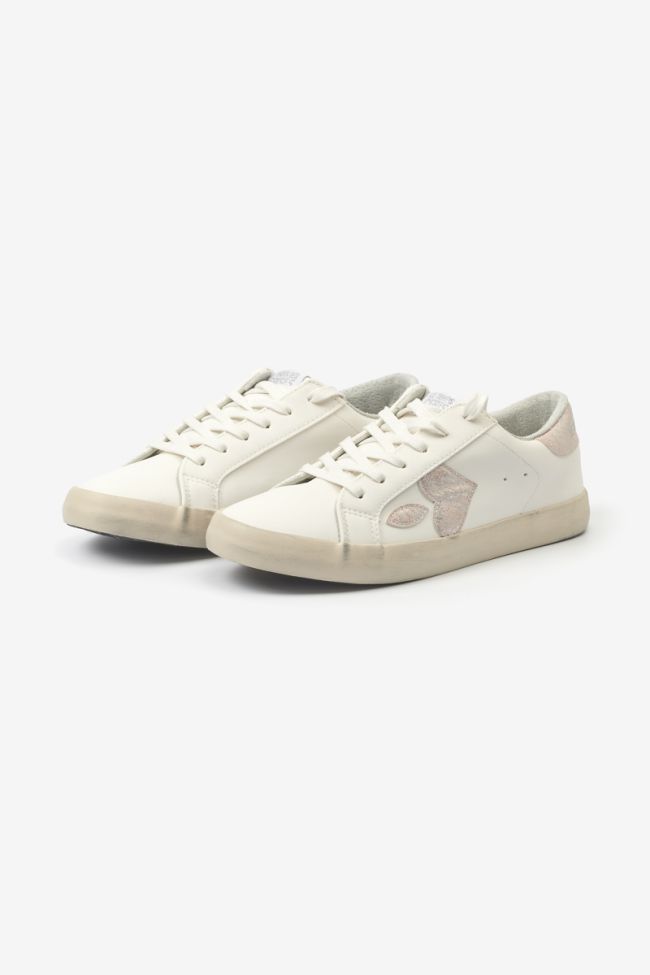 Sneakers Austin beige rosa mit Pythonmuster