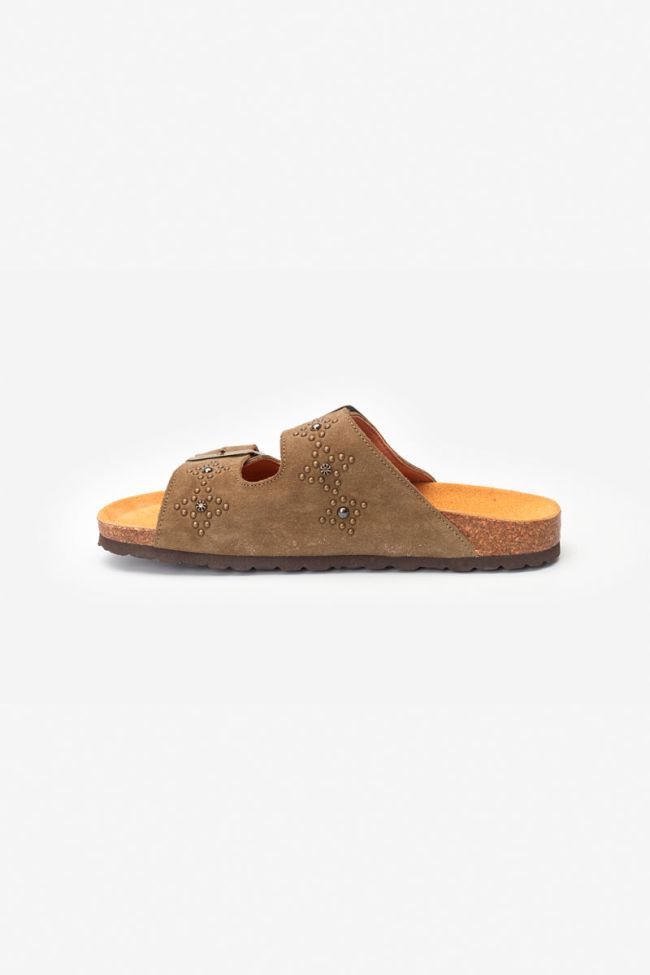 Mules Naomie mit Nieten in khaki