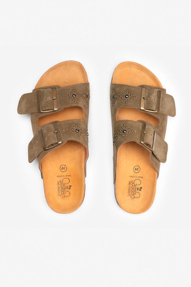 Mules Naomie mit Nieten in khaki
