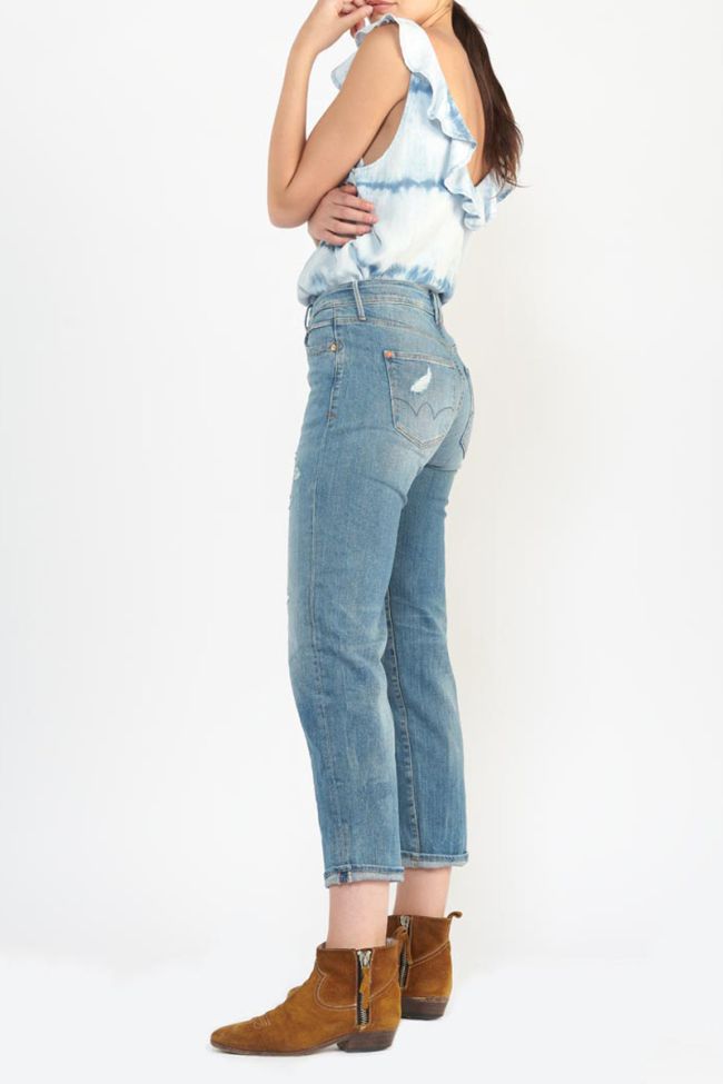 Jeans 400/18 mom Basic high waist 7/8 destroy blau Nr.4