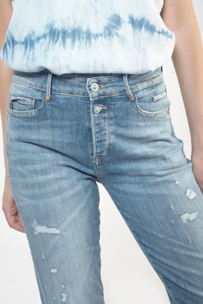 Jeans 400/18 mom Basic high waist 7/8 destroy blau Nr.4