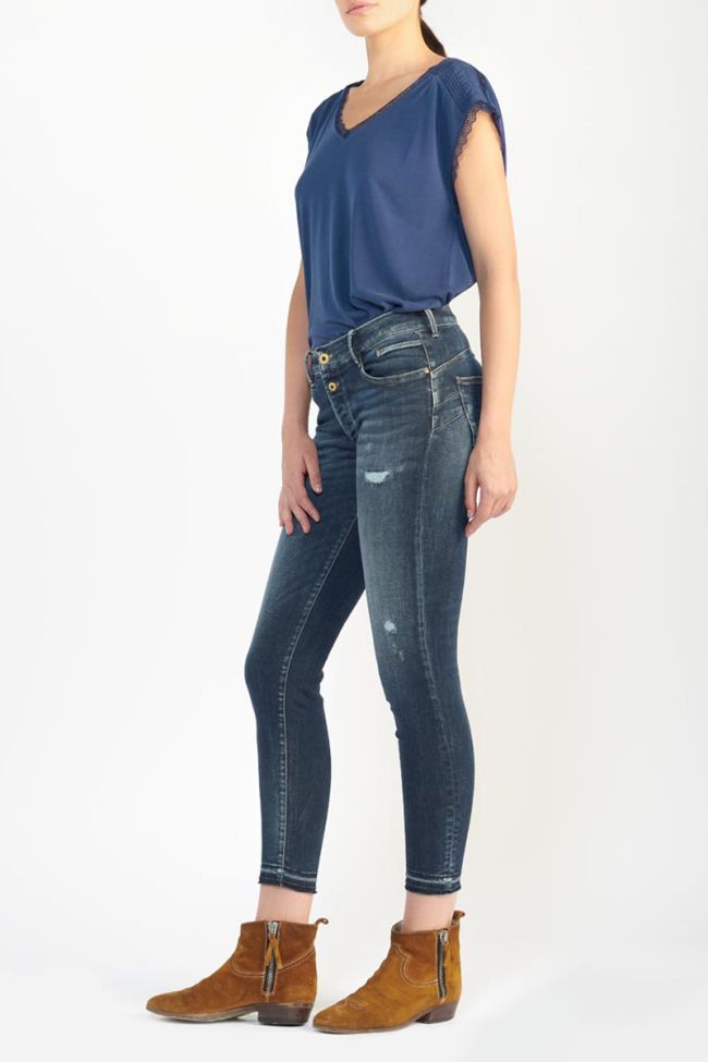 Jeans pulp slim Visby high waist 7/8 destroy blau Nr.1
