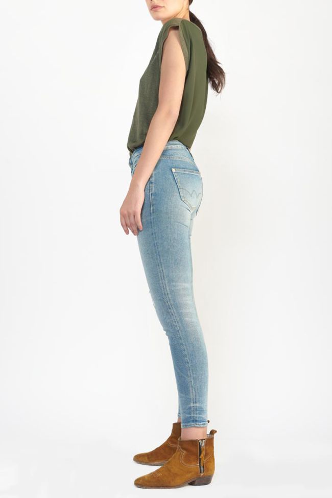Jeans power skinny Wels 7/8 destroy blau Nr.4