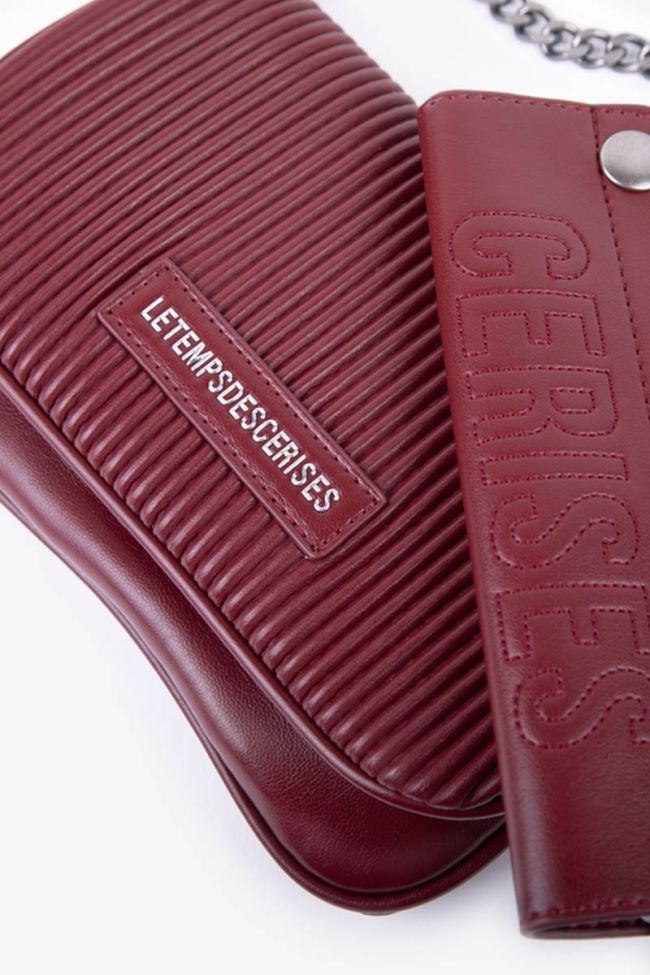 Mini Schultertasche Jade mit Plissee-Effekt in bordeauxrot