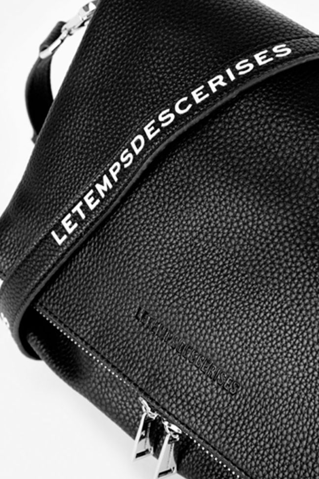 Schultertasche Leter mit Druck in schwarz