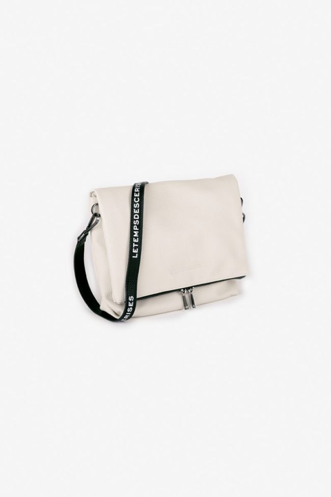 Schultertasche Leter mit Druck in beige