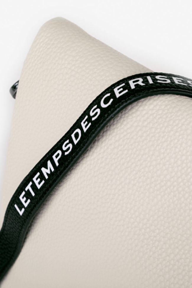 Schultertasche Leter mit Druck in beige