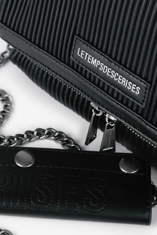 Tasche Leter mit Plissee-Effekt in schwarz