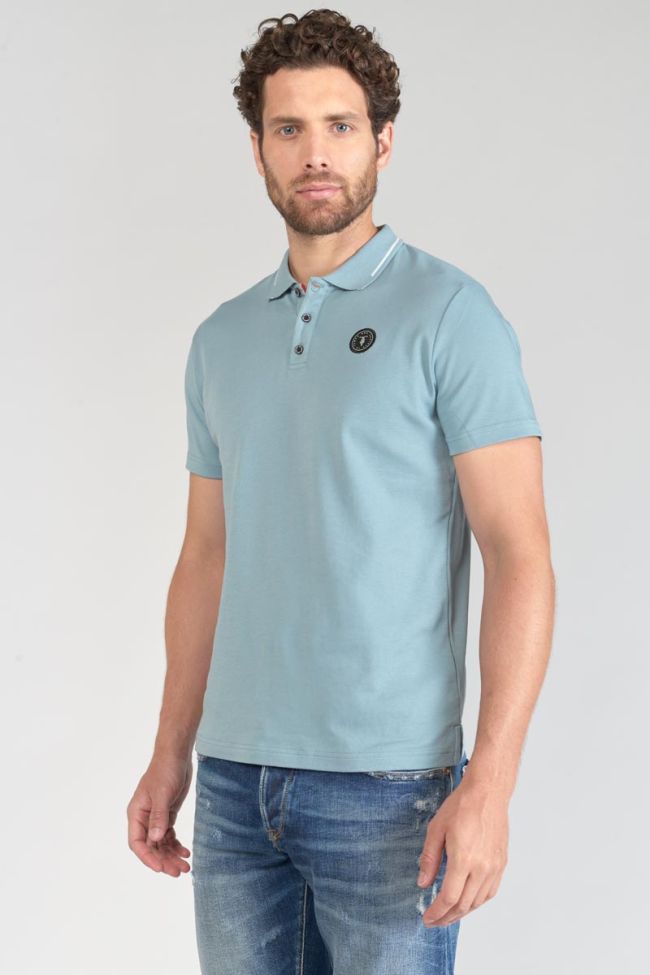 Poloshirt Aron in blau-grau