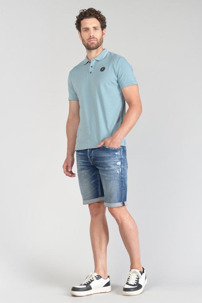 Poloshirt Aron in blau-grau