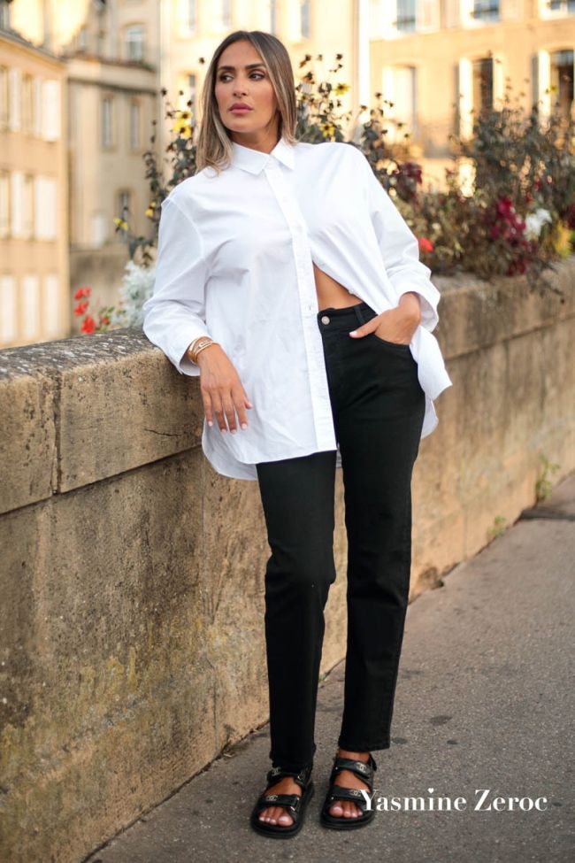 COLLAB @YASMINE.ZEROC Amour 400/18 mom hohe Taille 7/8 Jeans schwarz Nr. 1