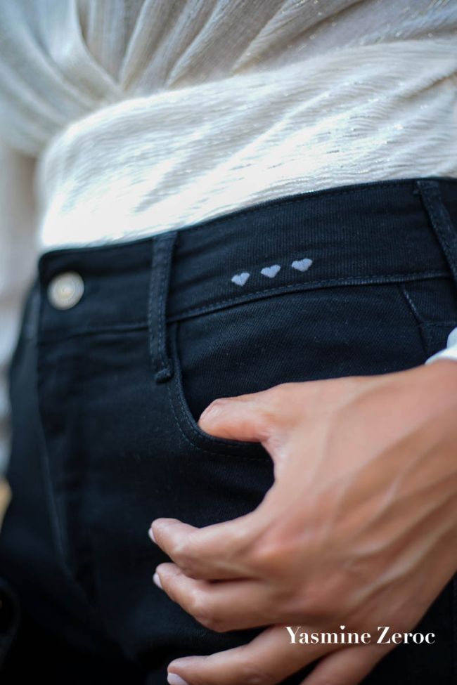 COLLAB @YASMINE.ZEROC Amour 400/18 mom hohe Taille 7/8 Jeans schwarz Nr. 1