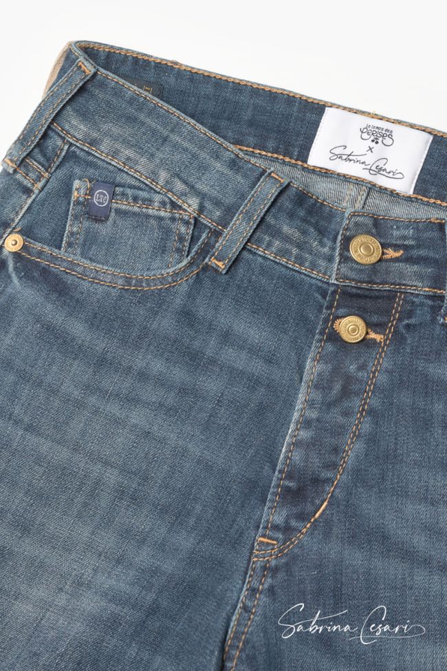 COLLAB @SABRINACSARI Roma 400/19 mom hohe Taille blaue Jeans Nr. 1