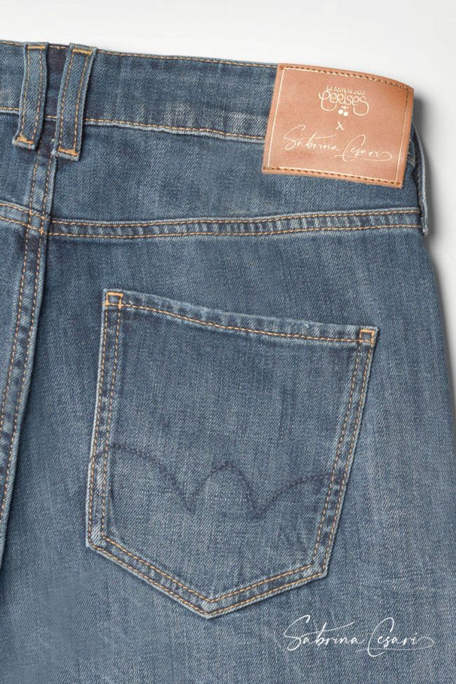 COLLAB @SABRINACSARI Roma 400/19 mom hohe Taille blaue Jeans Nr. 1