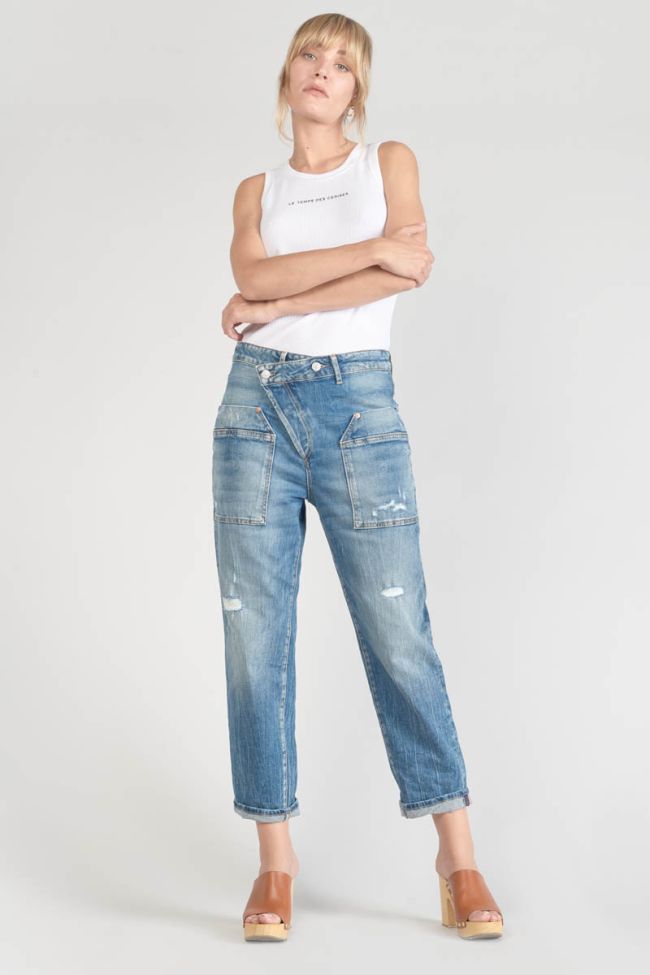 Jeans boyfit Cosy Pocket 7/8 destroy vintage blau Nr.4