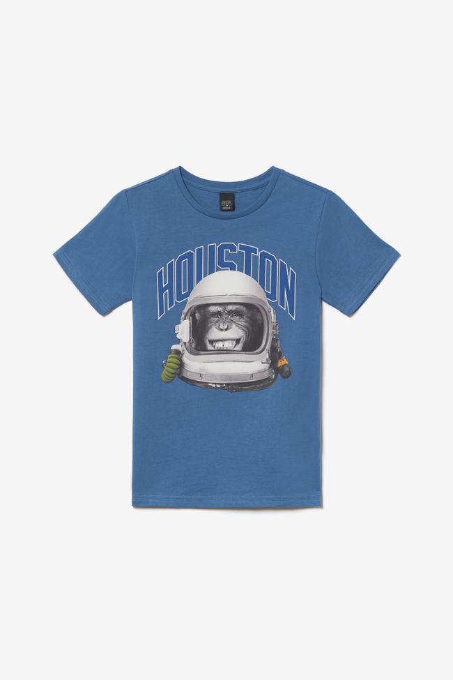 T-Shirt Olivbo blau bedruckt