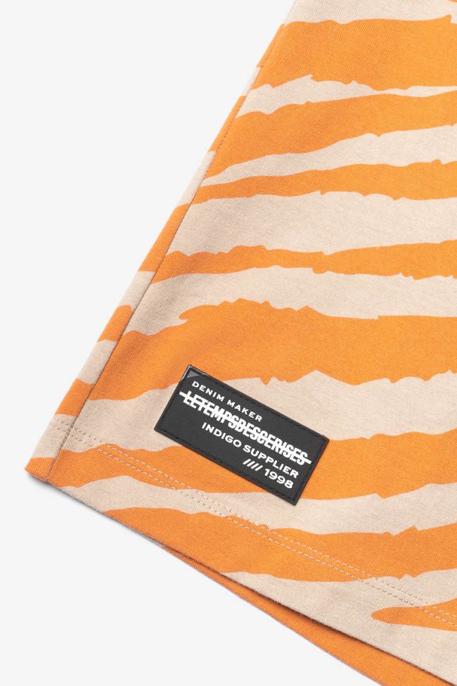 T-Shirt Zabrabo Zebramuster beige und orange bedruckt