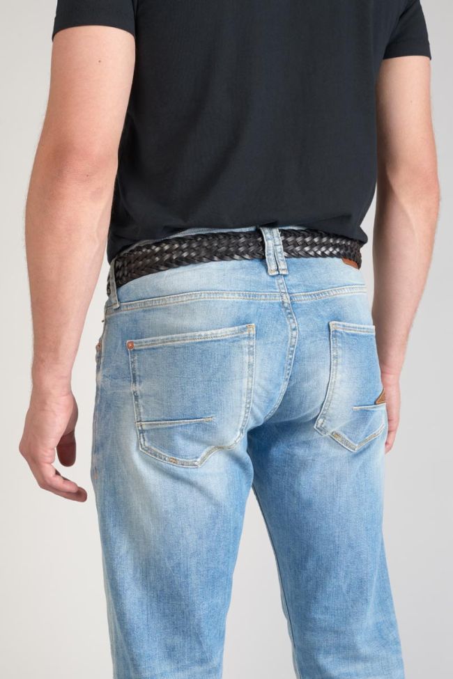 Gürtel Brazol aus geflochtenem schwarzem Leder