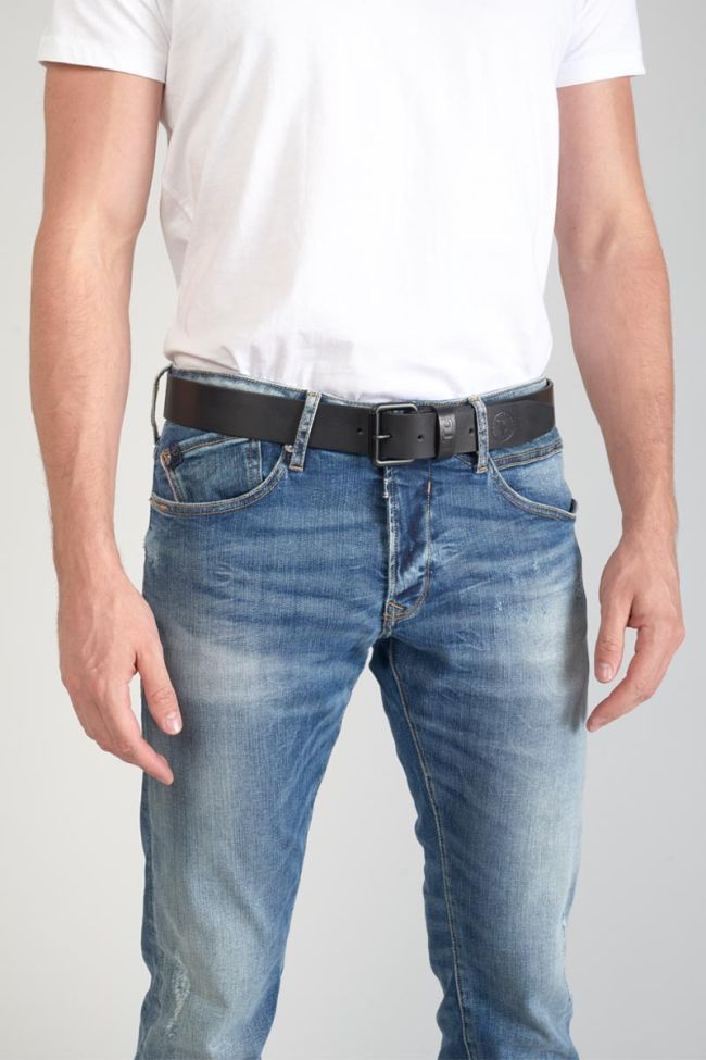 Gürtel Komel aus schwarzem Leder