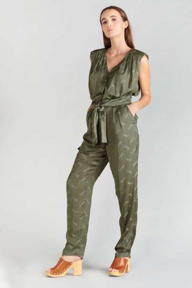 Jumpsuit Arte aus khakifarbenem Jacquard