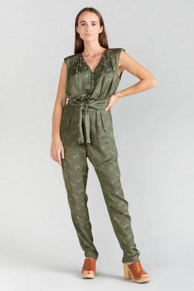 Jumpsuit Arte aus khakifarbenem Jacquard
