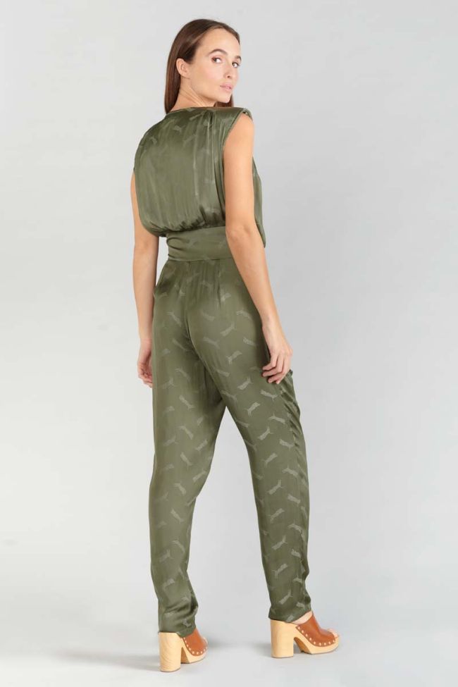 Jumpsuit Arte aus khakifarbenem Jacquard