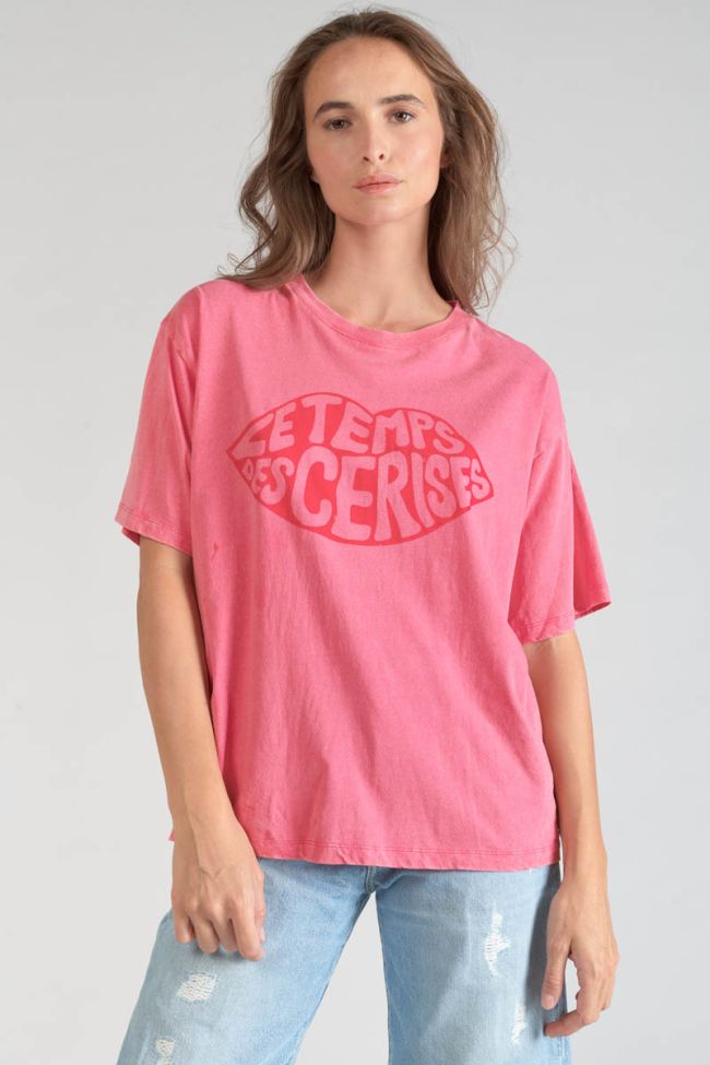 T-Shirt Cassio in verwaschenem Rosa