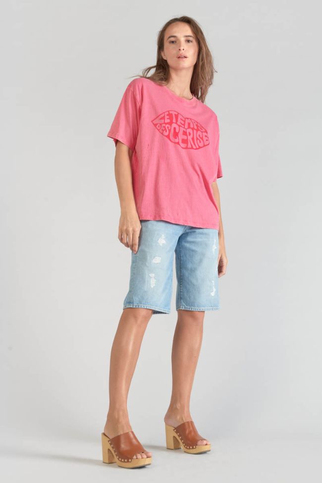 T-Shirt Cassio in verwaschenem Rosa