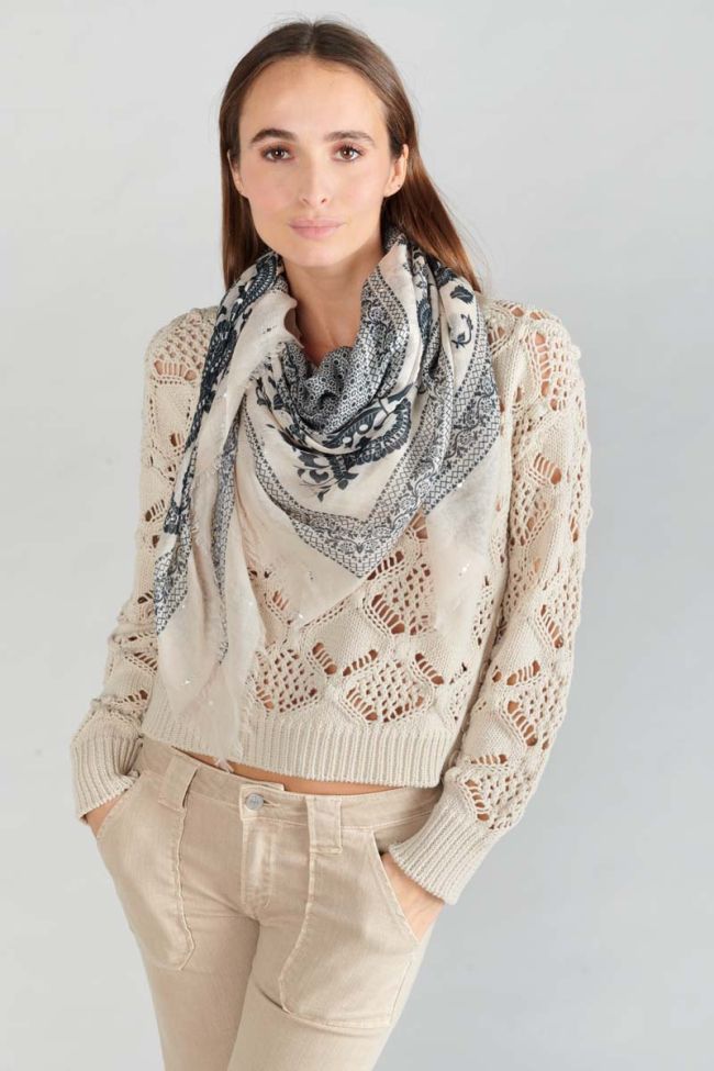 Halstuch Elene mit Paisley-Muster in beige rosa