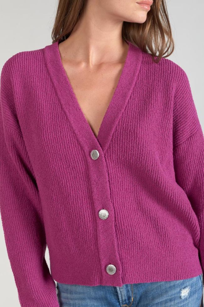 Strickjacke Enel in violine