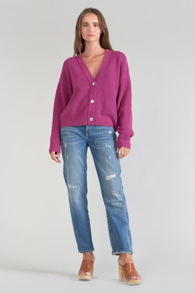 Strickjacke Enel in violine