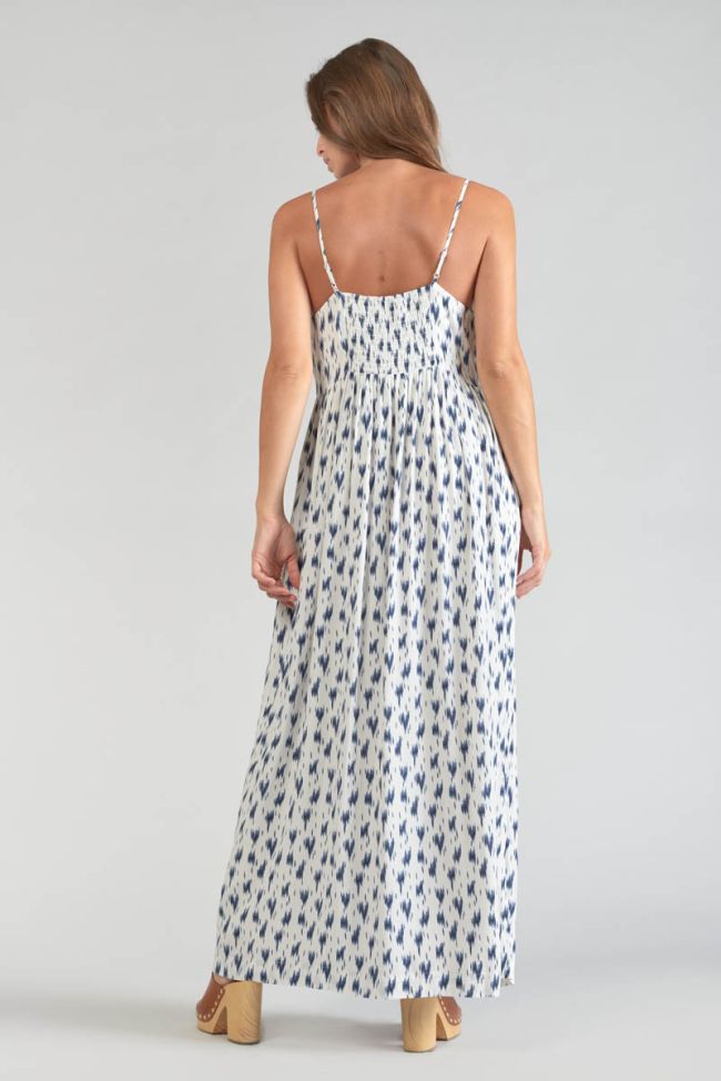 Langes Kleid Evita tie and dye in blau