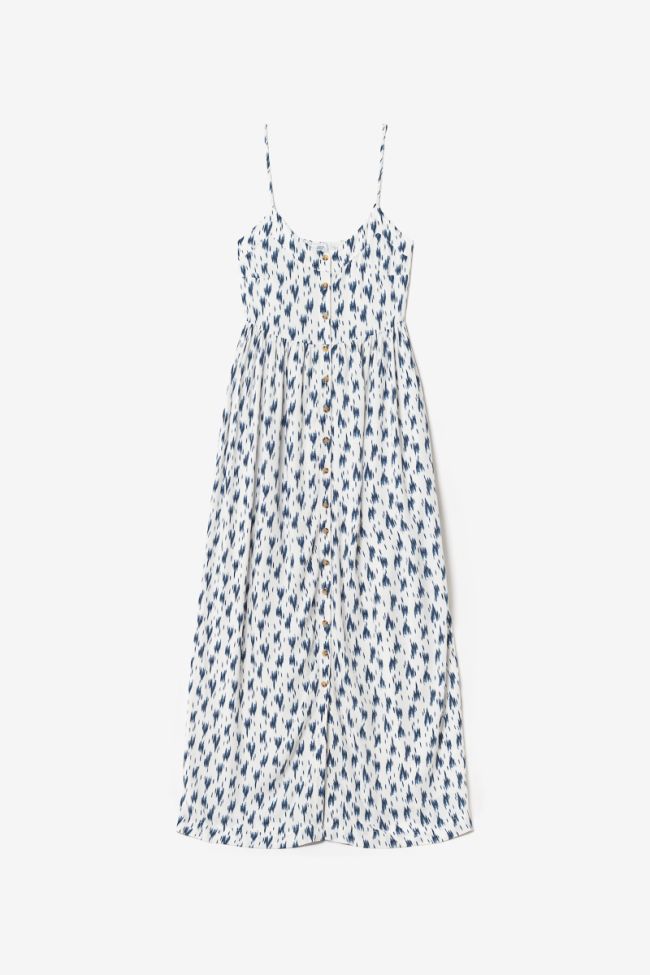 Langes Kleid Evita tie and dye in blau