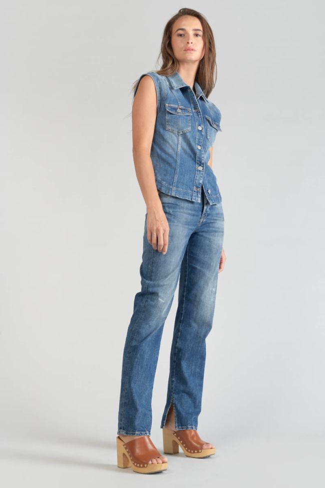 Ärmellose Jacke Galinat aus blauem Jeansstoff