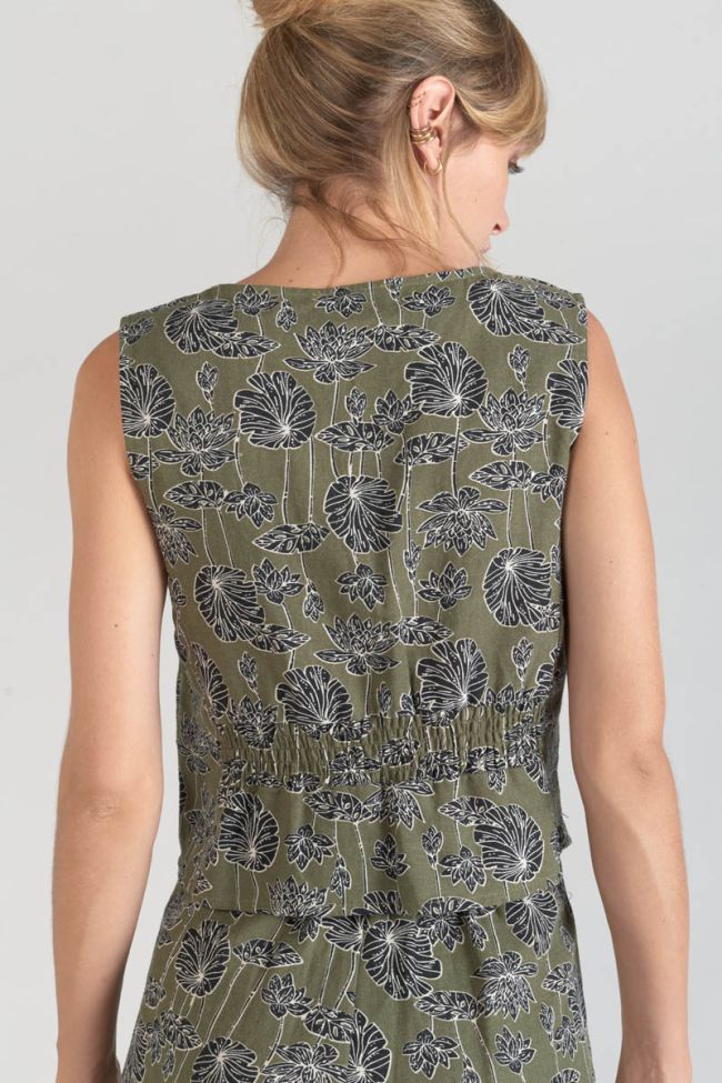 Weste Gish khaki mit Blumenmuster