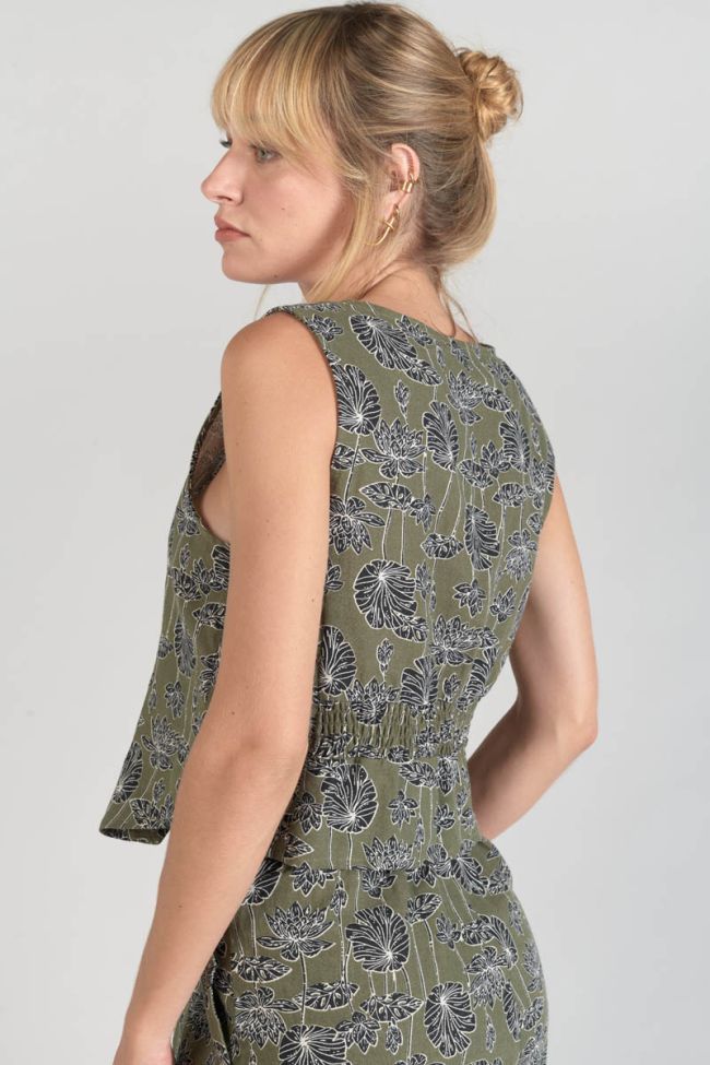 Weste Gish khaki mit Blumenmuster