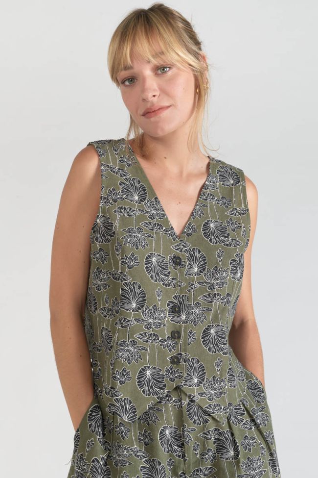 Weste Gish khaki mit Blumenmuster